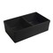 Whitehaus Rvrsbl Matte Dbl Bowl Kitchen Sink W/ Fluted 2" Lip Front Apron On One WHQDB332-M-BLACK - alternate 3